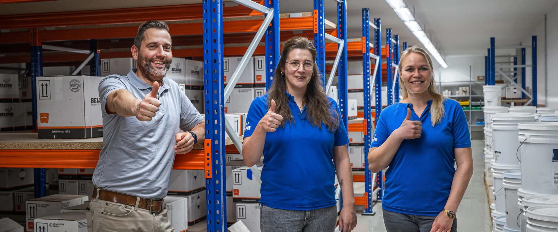 Team von Berger-Consult GmbH im Lager