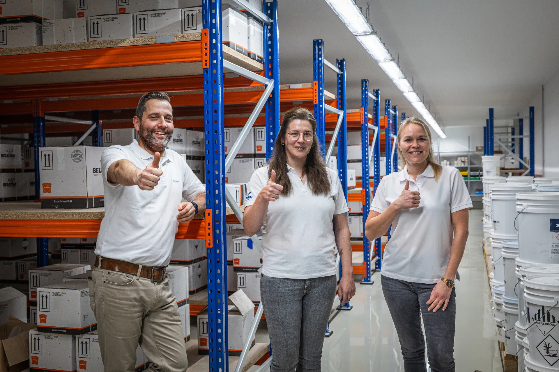 Team von Berger-Consult GmbH im Belzona Lager
